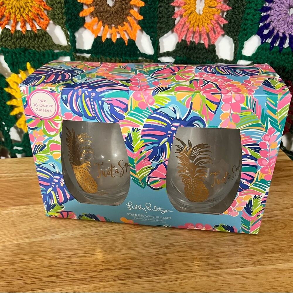 Lilly‎ Pulitzer Stemless Wine Glasses